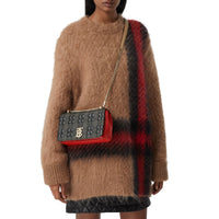 Petit sac Lola matelassé en cuir d'agneau tricolore - Black & Red & Camel