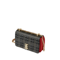 Petit sac Lola matelassé en cuir d'agneau tricolore - Black & Red & Camel