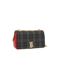 Petit sac Lola matelassé en cuir d'agneau tricolore - Black & Red & Camel