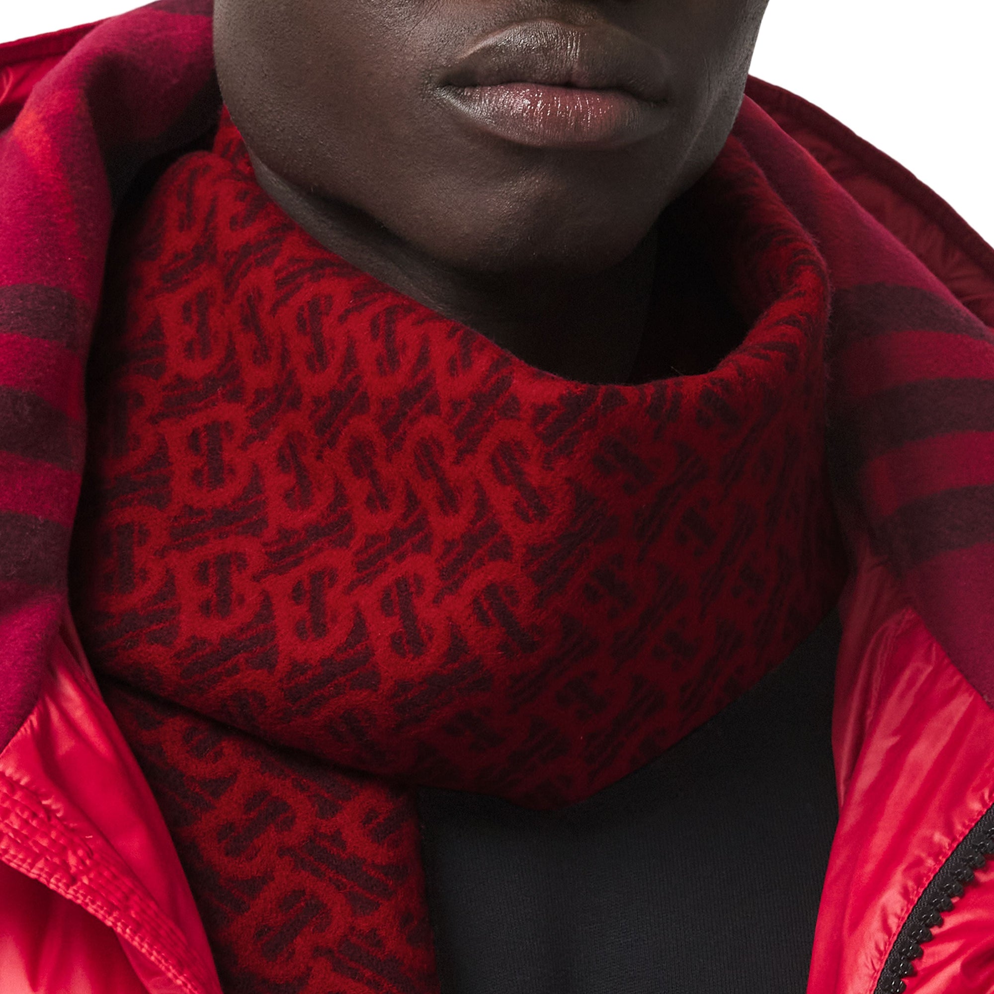 Écharpe en jacquard de cachemire Monogram - Red