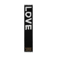 Écharpe en laine et soie à logo et motif Love - Black