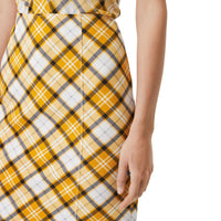 Jupe crayon en jersey stretch Check - Citrus Orange