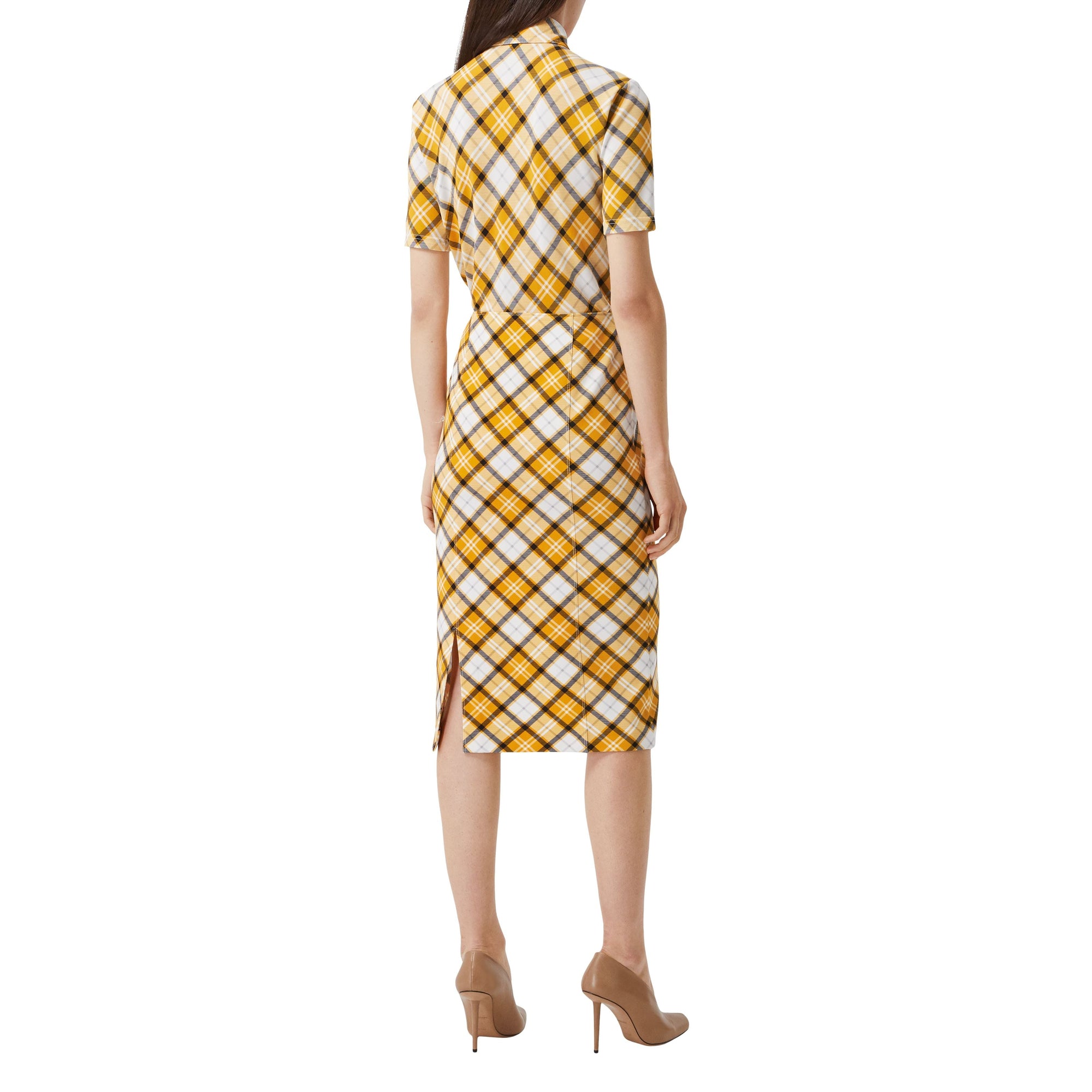 Jupe crayon en jersey stretch Check - Citrus Orange