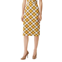 Jupe crayon en jersey stretch Check - Citrus Orange