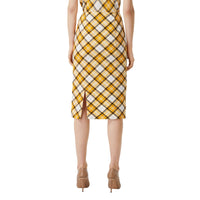 Jupe crayon en jersey stretch Check - Citrus Orange