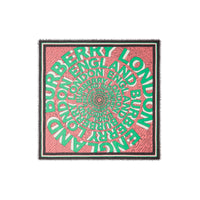 Grand carré de soie et laine à logo - Camelia Pink
