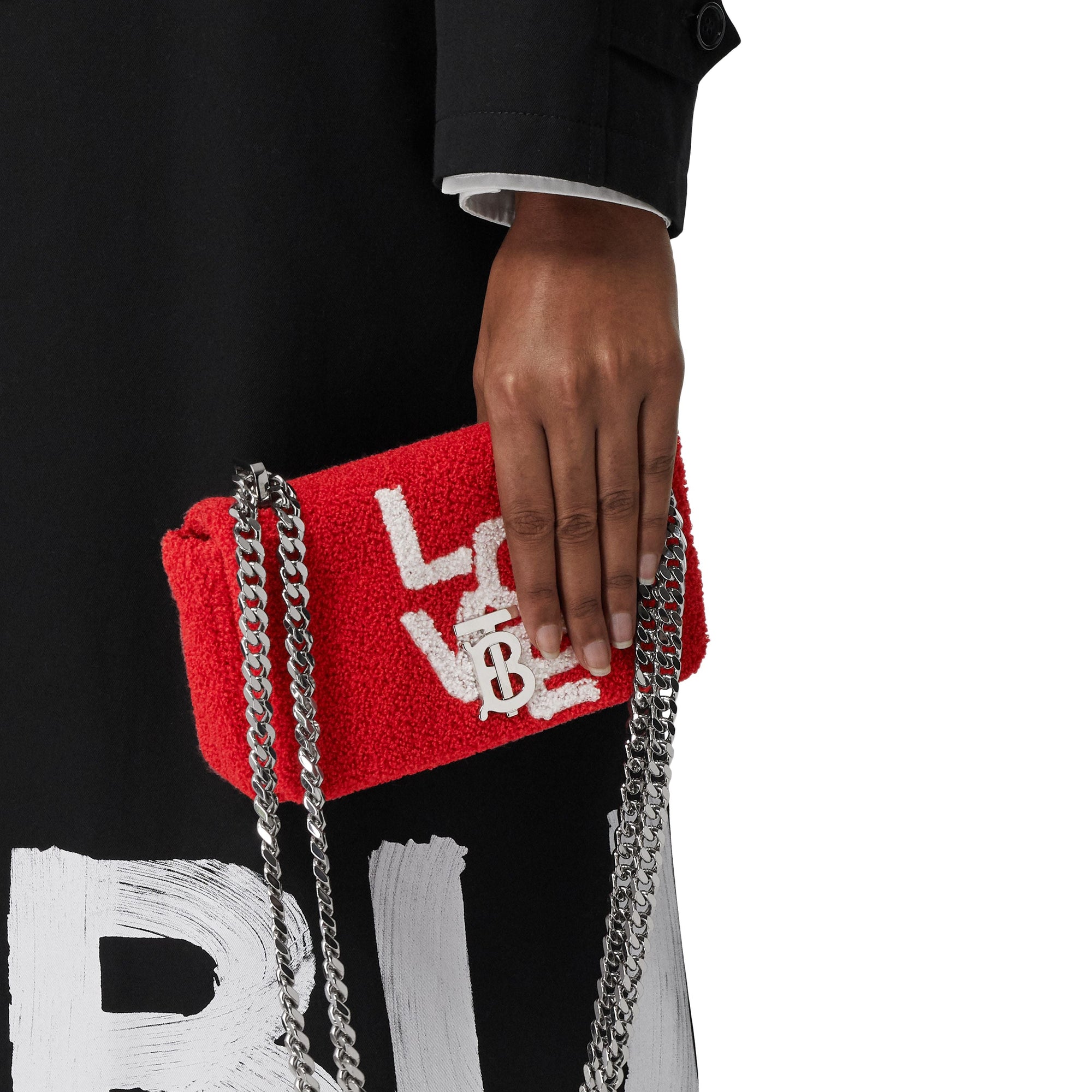 Mini sac Lola en tissu éponge avec motif Love - Red & White