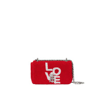 Mini sac Lola en tissu éponge avec motif Love - Red & White