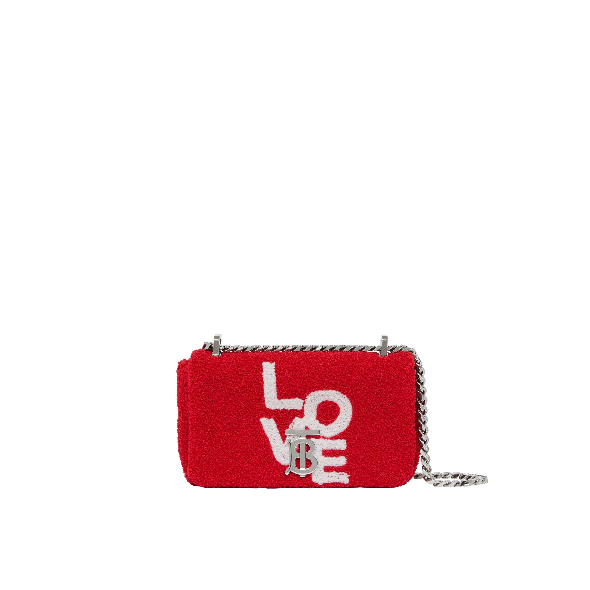 Mini sac Lola en tissu éponge avec motif Love - Red & White