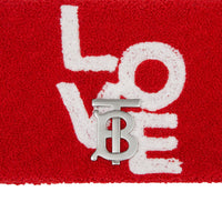Mini sac Lola en tissu éponge avec motif Love - Red & White