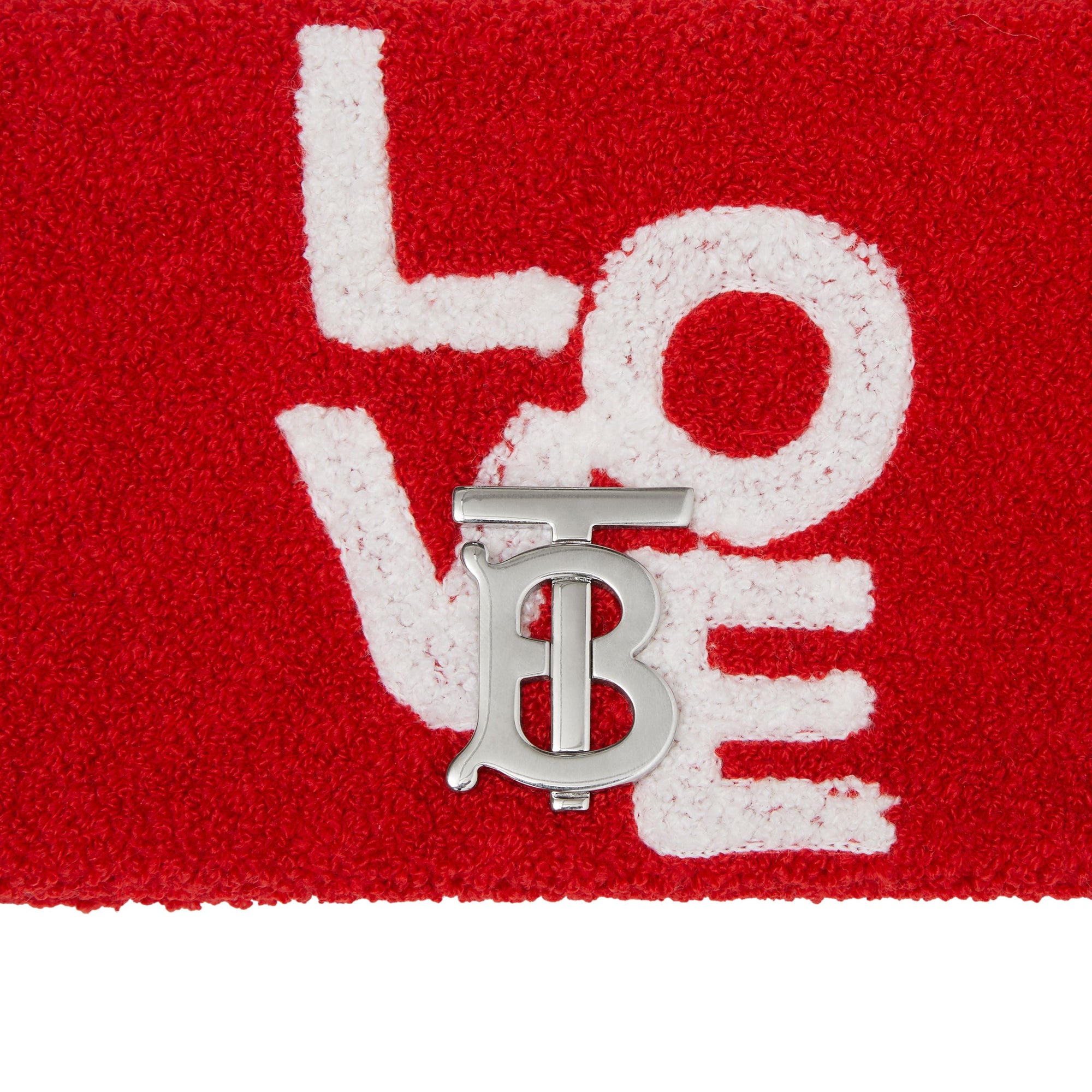 Mini sac Lola en tissu éponge avec motif Love - Red & White