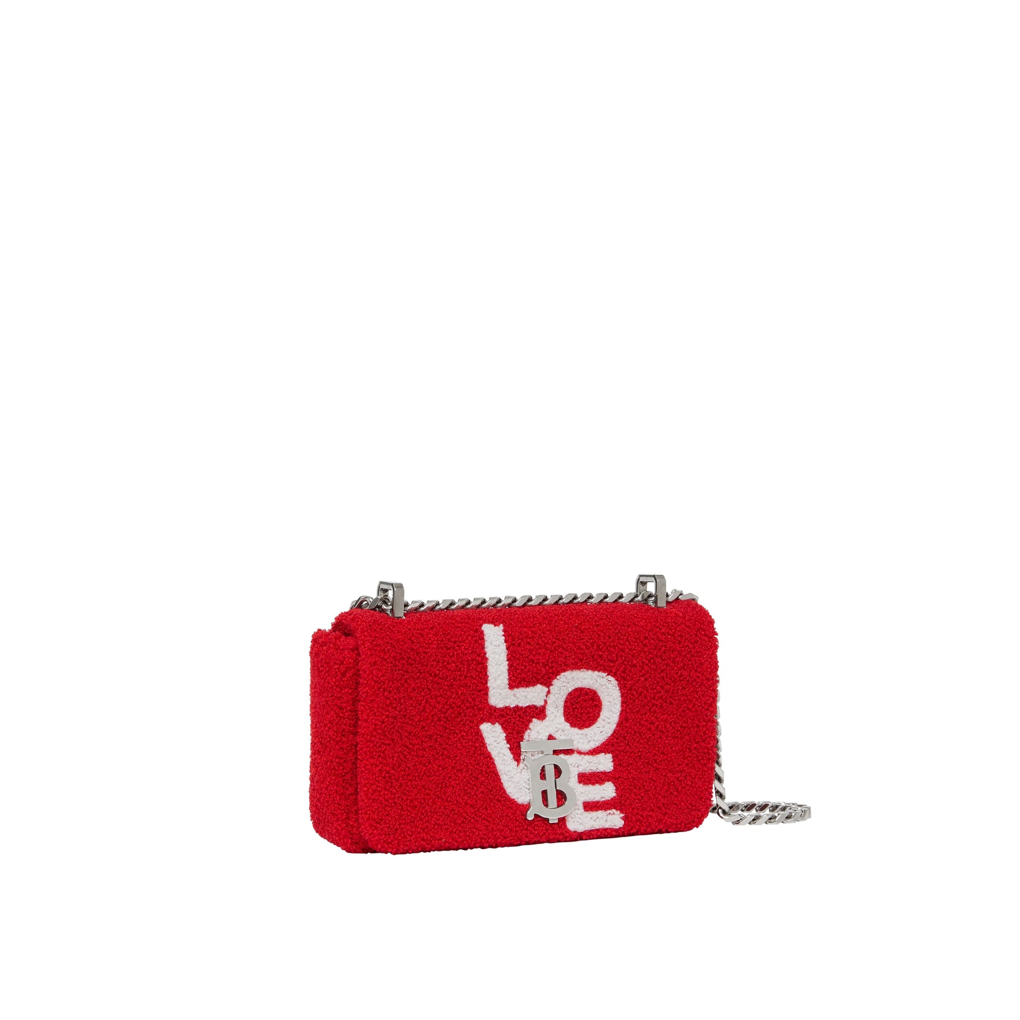Mini sac Lola en tissu éponge avec motif Love - Red & White