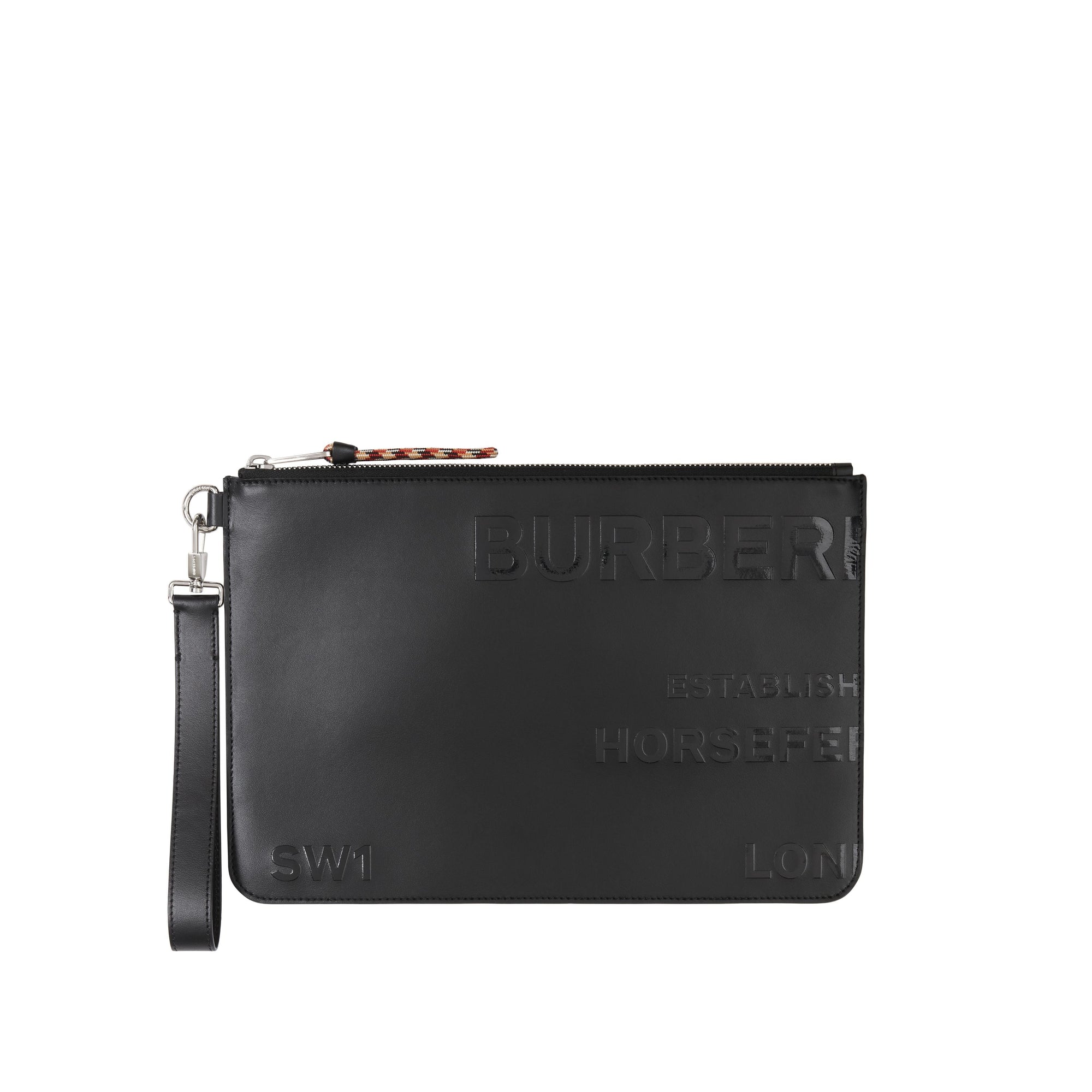 Pochette zippée en cuir Horseferry - Black