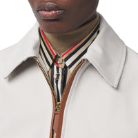 Veste en toile de coton et cuir - Natural