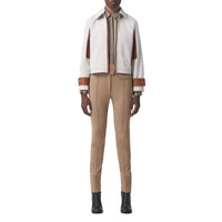 Veste en toile de coton et cuir - Natural