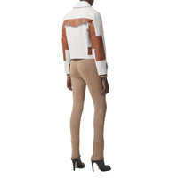 Veste en toile de coton et cuir - Natural