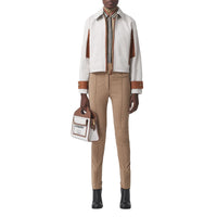 Veste en toile de coton et cuir - Natural