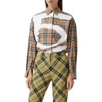 Chemise oversize en coton Vintage Check avec motif Love - Archive Beige Check