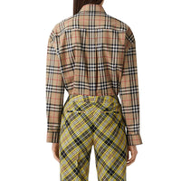 Chemise oversize en coton Vintage Check avec motif Love - Archive Beige Check