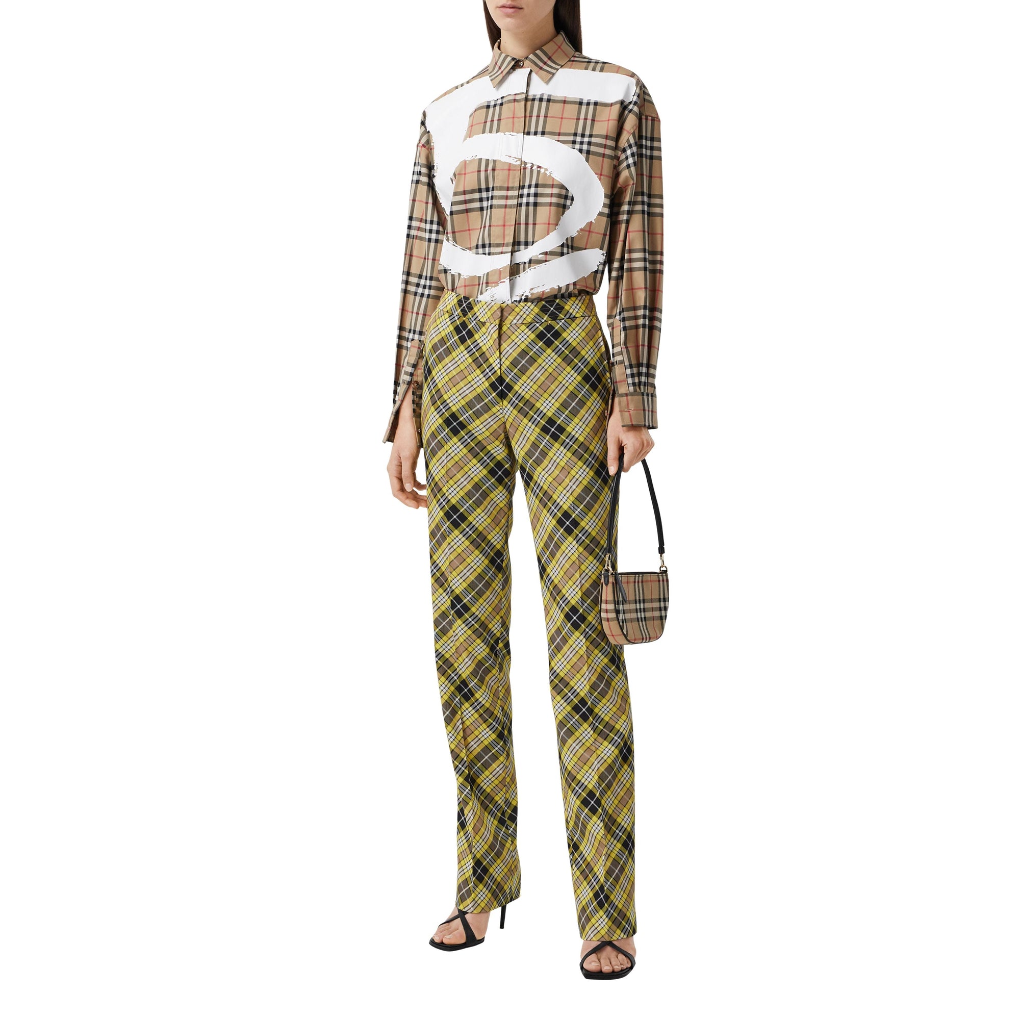 Chemise oversize en coton Vintage Check avec motif Love - Archive Beige Check