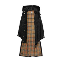 Manteau matelassé en coton avec capuche amovible - Black