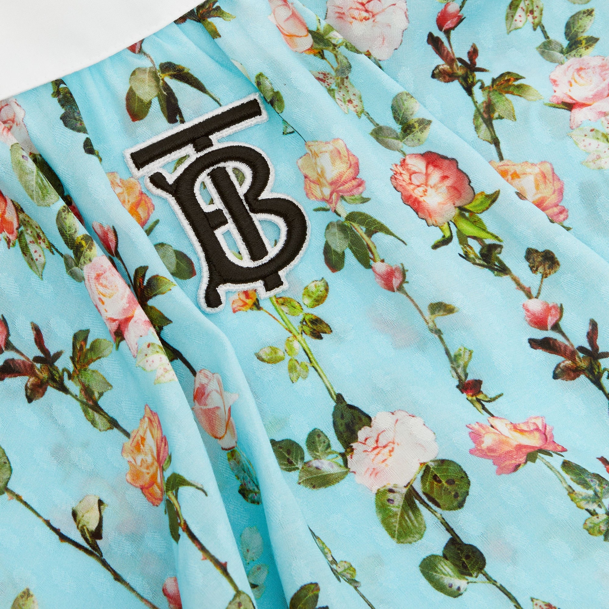 Robe à manches courtes à imprimé roses avec cape - Blue Topaz