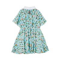 Robe à manches courtes à imprimé roses avec cape - Blue Topaz