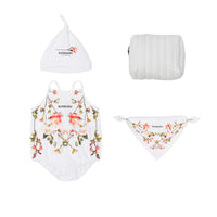 Coffret cadeau trois pièces à imprimé roses - White