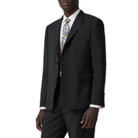 Veste de costume casual en mohair et laine - Black