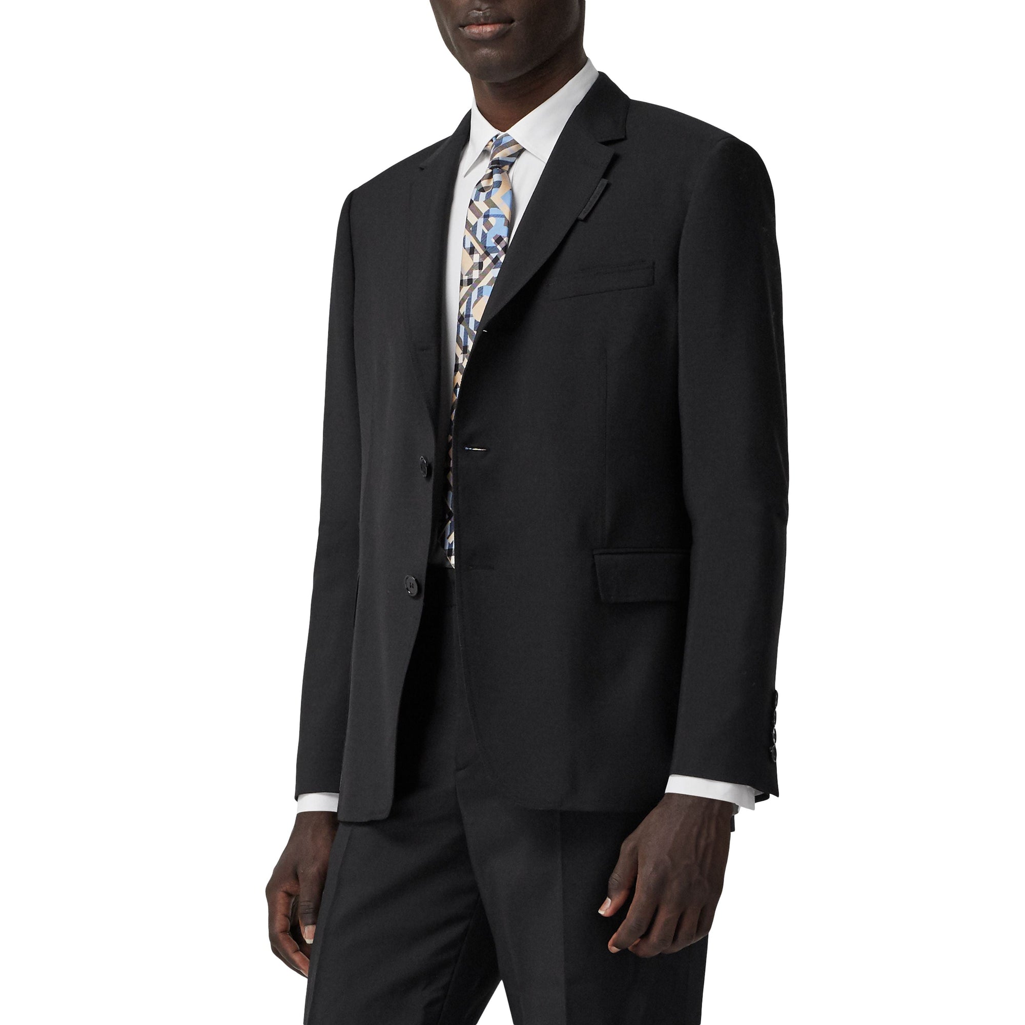 Veste de costume casual en mohair et laine - Black