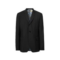 Veste de costume casual en mohair et laine - Black