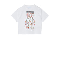 T-shirt en coton à imprimé Ourson fleurs - White