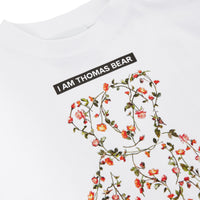 T-shirt en coton à imprimé Ourson fleurs - White