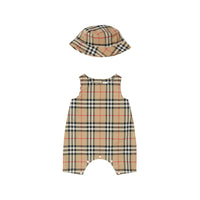 Coffret cadeau trois pièces pour bébé en coton - Archive Beige Check