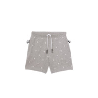 Short à cordon de serrage en coton à motifs étoilé - Grey