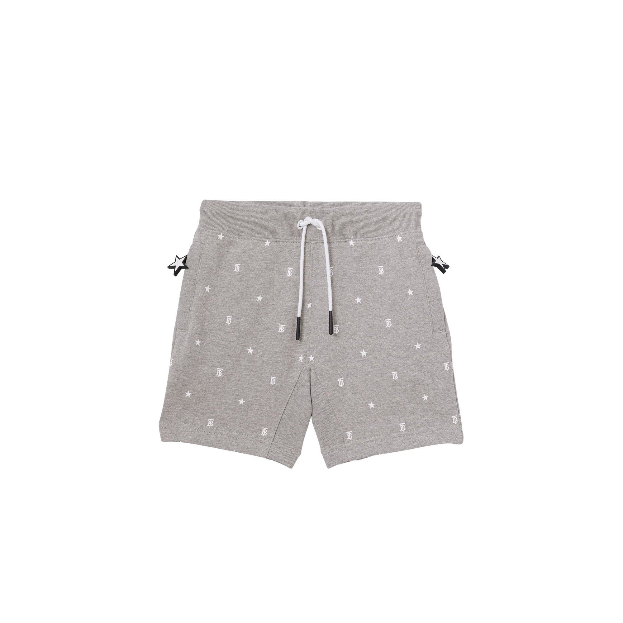 Short à cordon de serrage en coton à motifs étoilé - Grey