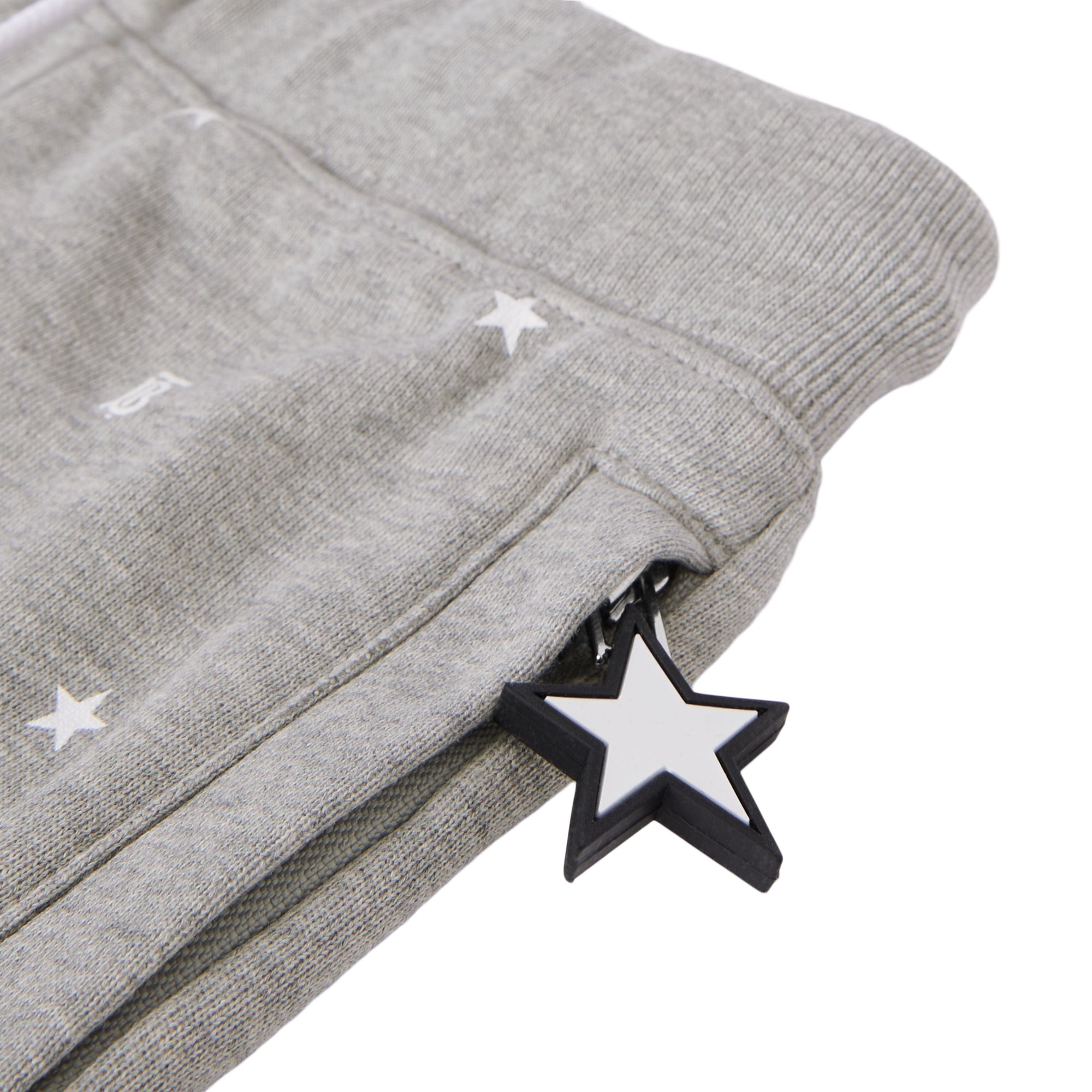 Short à cordon de serrage en coton à motifs étoilé - Grey