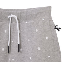 Short à cordon de serrage en coton à motifs étoilé - Grey