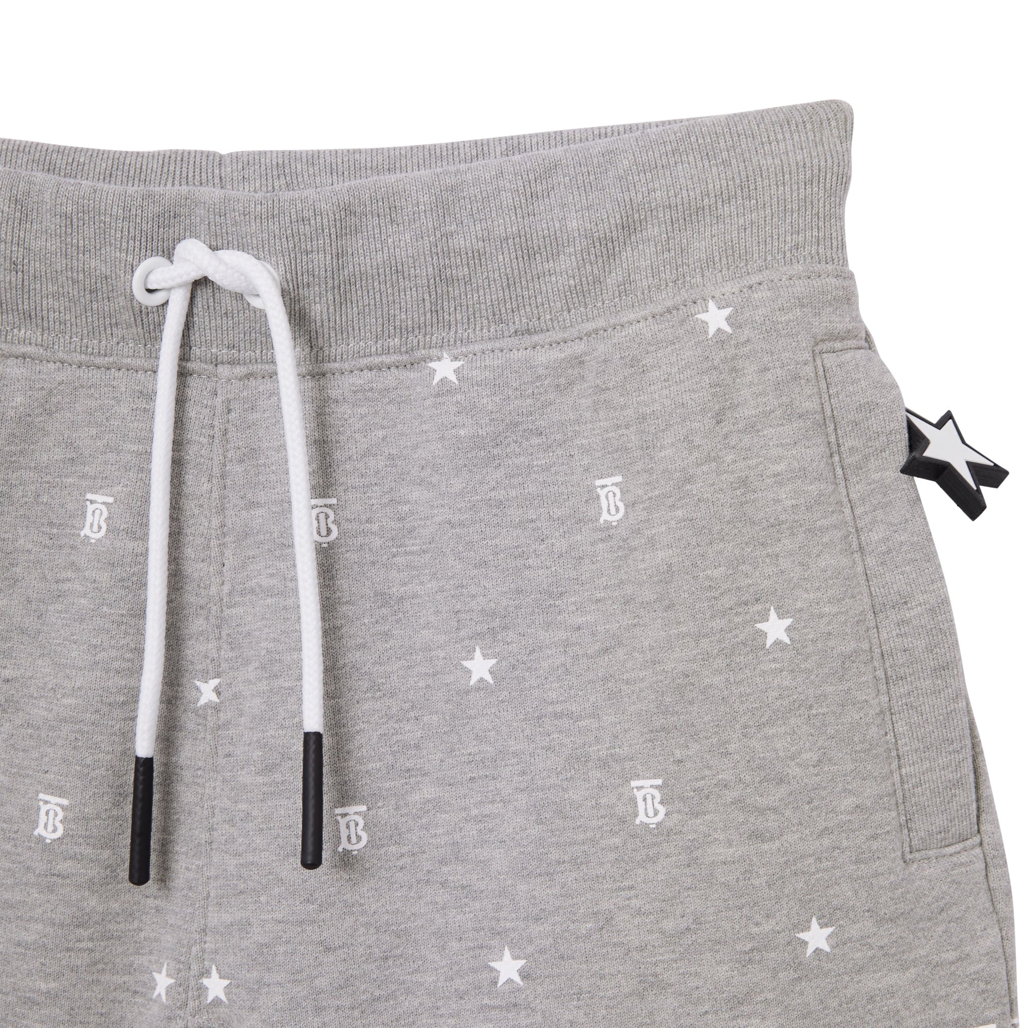 Short à cordon de serrage en coton à motifs étoilé - Grey