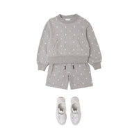 Short à cordon de serrage en coton à motifs étoilé - Grey
