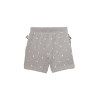 Short à cordon de serrage en coton à motifs étoilé - Grey