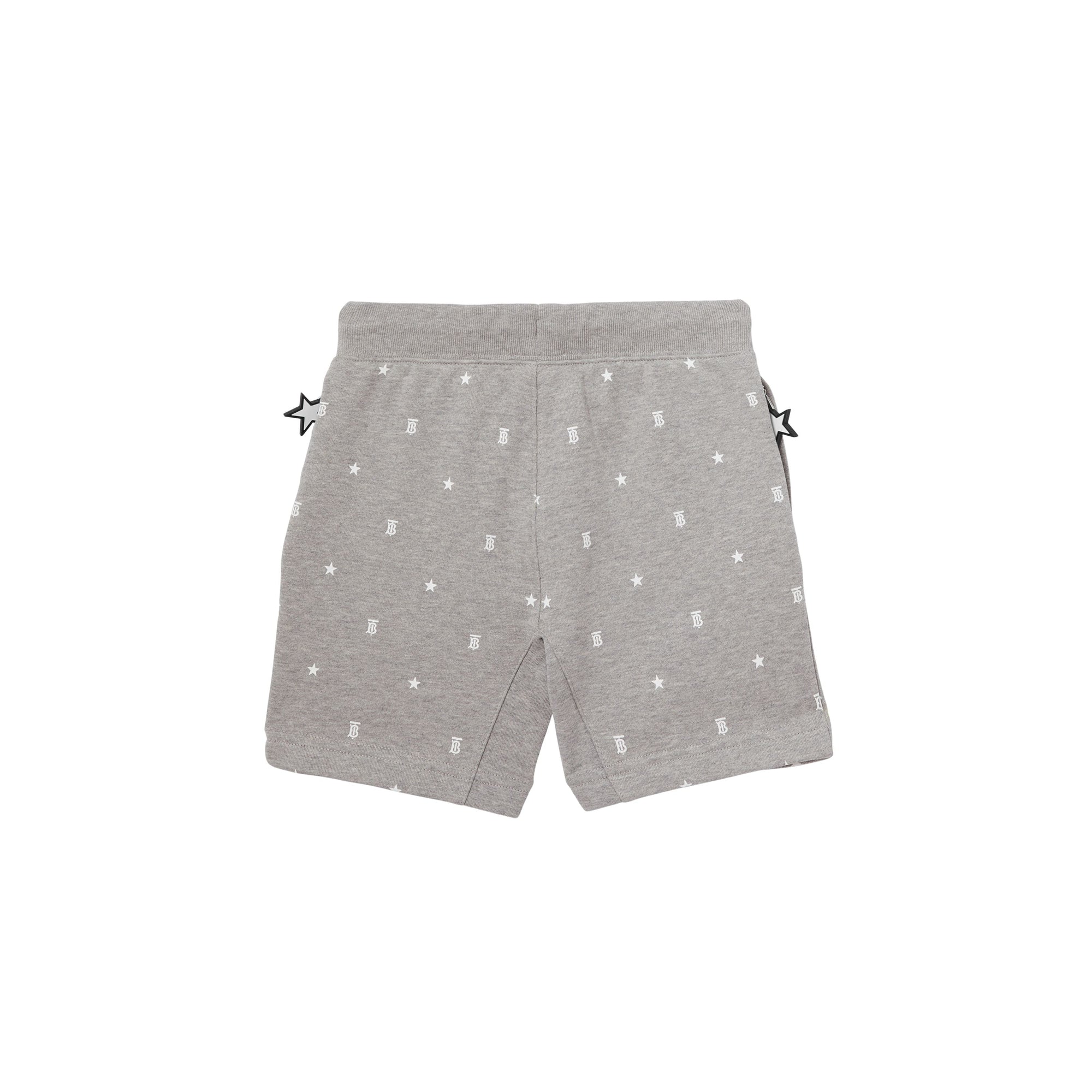 Short à cordon de serrage en coton à motifs étoilé - Grey
