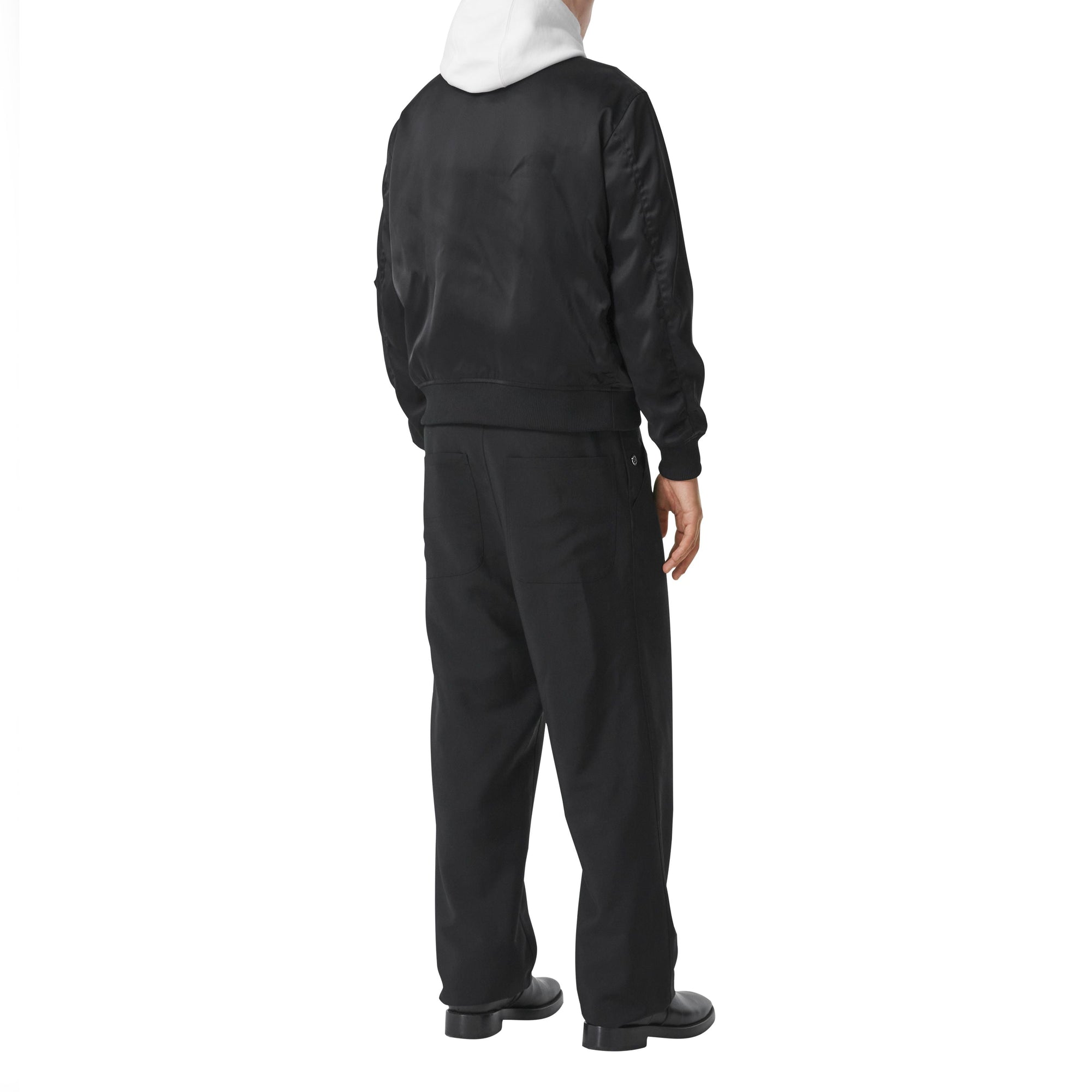 Blouson aviateur en satinette à appliqué Montage - Black