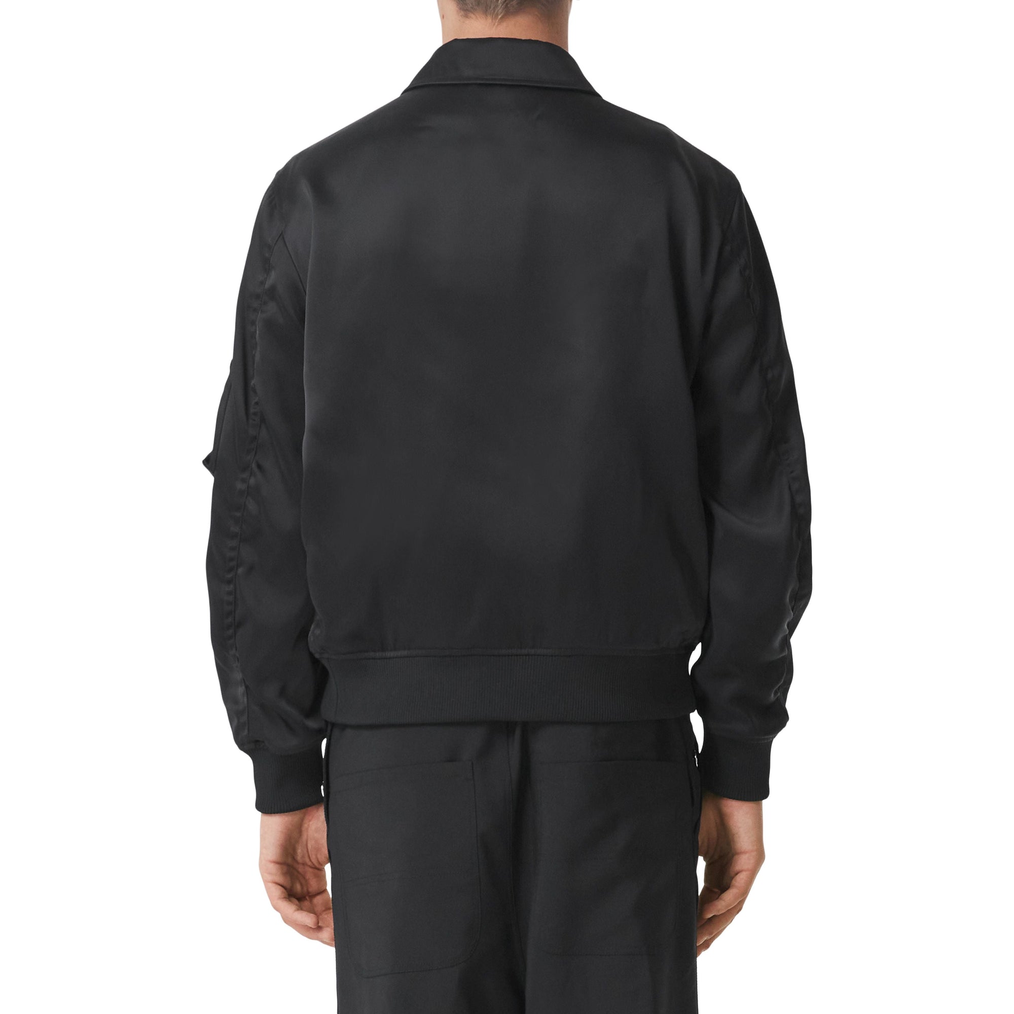 Blouson aviateur en satinette à appliqué Montage - Black