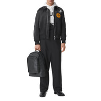 Blouson aviateur en satinette à appliqué Montage - Black