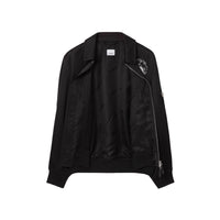 Blouson aviateur en satinette à appliqué Montage - Black