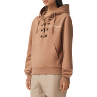 Hoodie oversize en coton Horseferry avec lacets - Camel