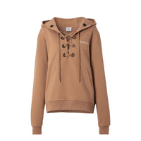 Hoodie oversize en coton Horseferry avec lacets - Camel