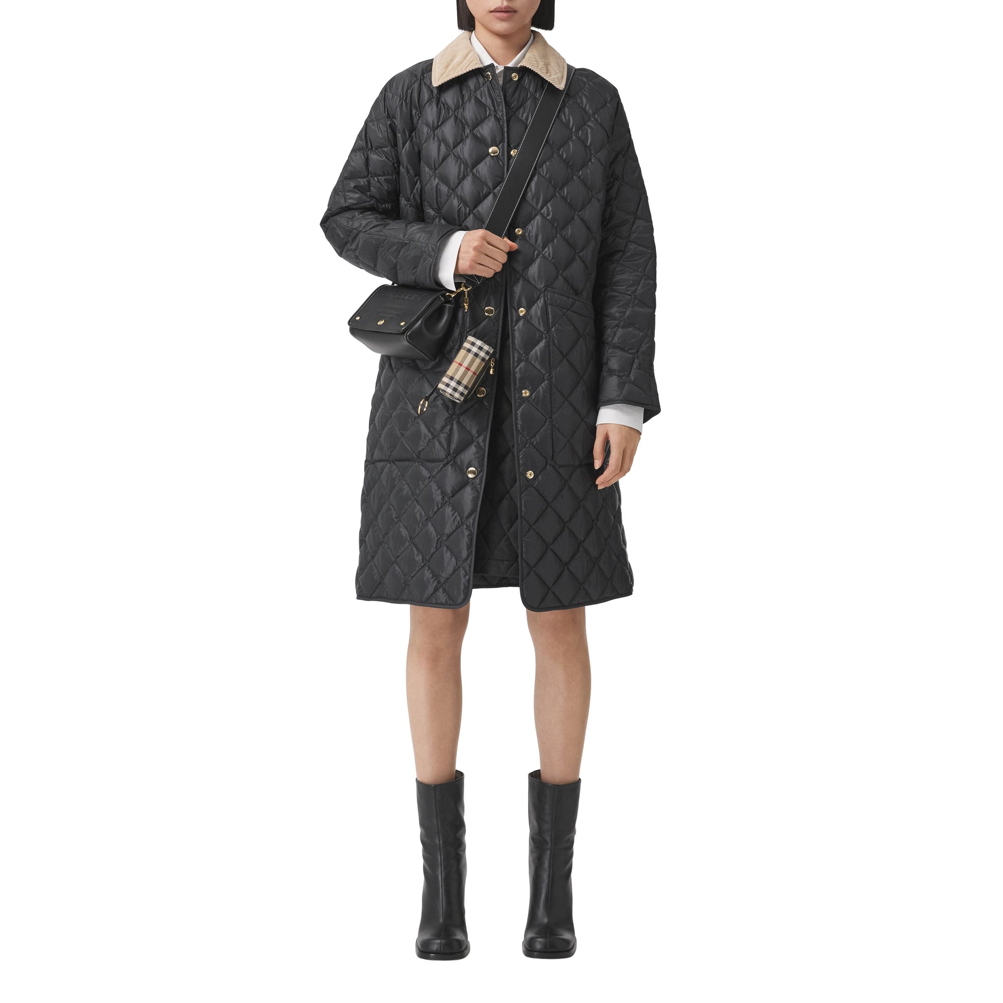 Porte-clés The Barrel en coton Vintage Check - Archive Beige