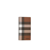 Portefeuille continental à motif check - Dark Birch Brown